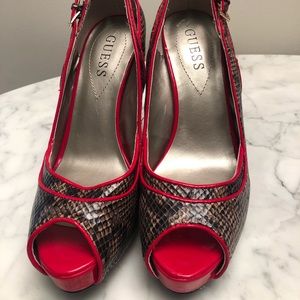 guess snake platform high heels